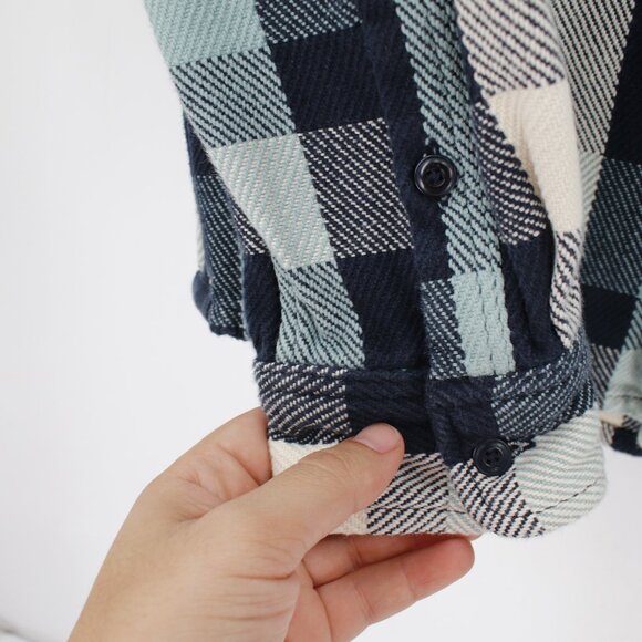 outerknown blanket shirt Mens S/M long sleeve button up plaid pockets thick - Picture 2 of 10